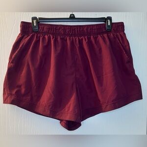 Athletic Works Maroon Athletic Shorts Elastic Waist Pockets‎ Women’s 3x 22 Brief